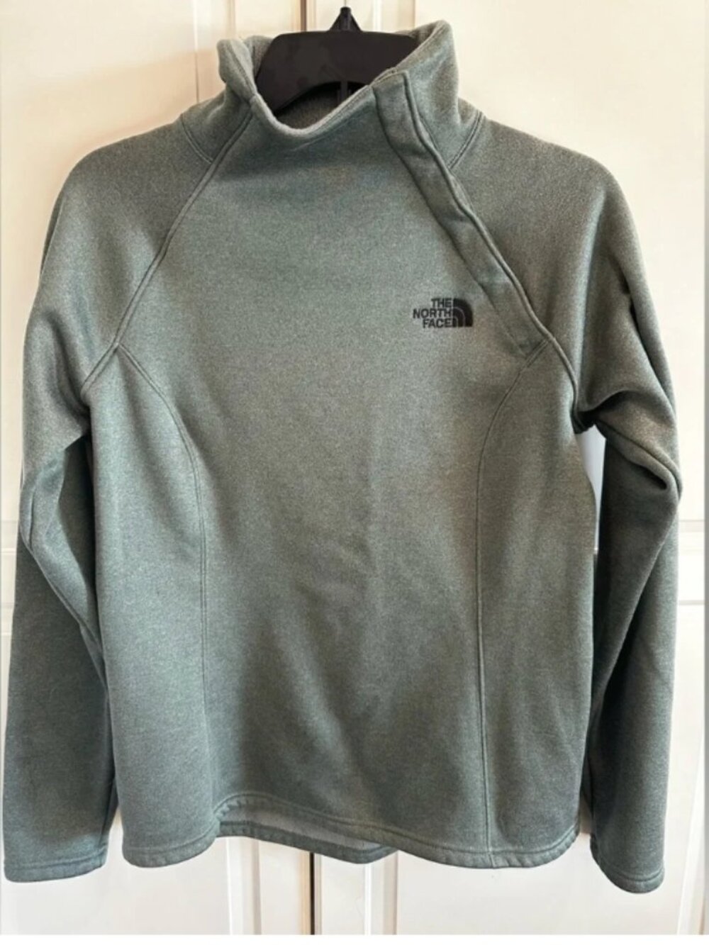 The North Face Glacier Fleece Pullover Green Mock Neck Long Sleeve Outdoor